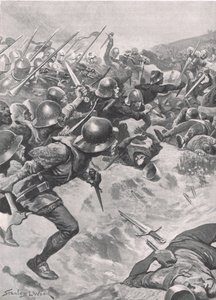 The Archers, Relinquishing Their Bows for Knives, the Short Axe and Daggers, Mingled with the Cavalry, Illustration from 